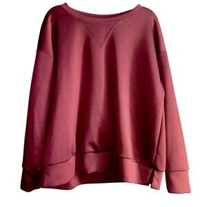 Dear Scarlett Maroon Crew Neck Sweater Relaxed Fit